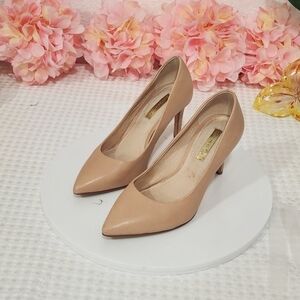 LOUISE et Cie Women's Nude Tan Beige 3" High Stiletto Heels Size 4M